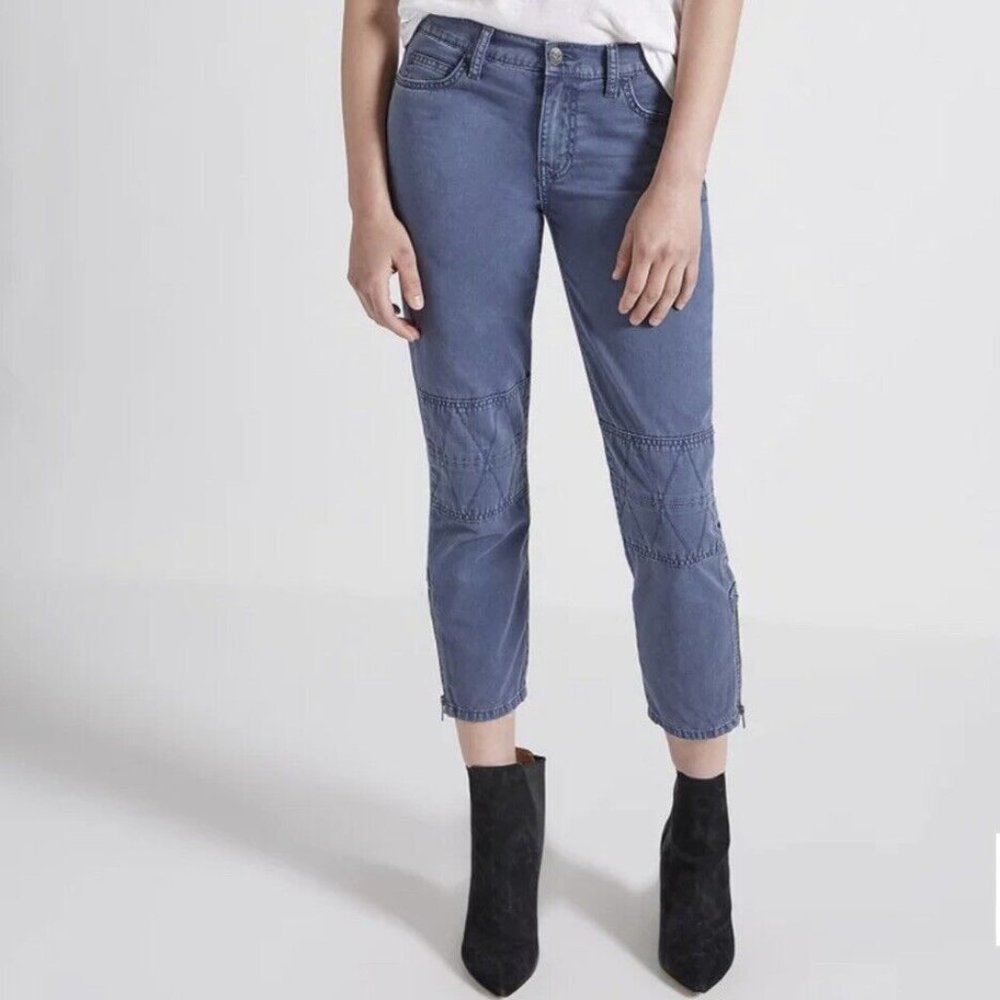Current/Elliott The Debbie Women's Cropped Pant Bijou Blue Sz 28 NEW - $248